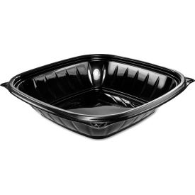Dart® PresentaBowls Pro Black Square Bowls 32 oz 8.5 x 8.5 x 2 Plastic 63/Bag 4 Bags/CT B32SB