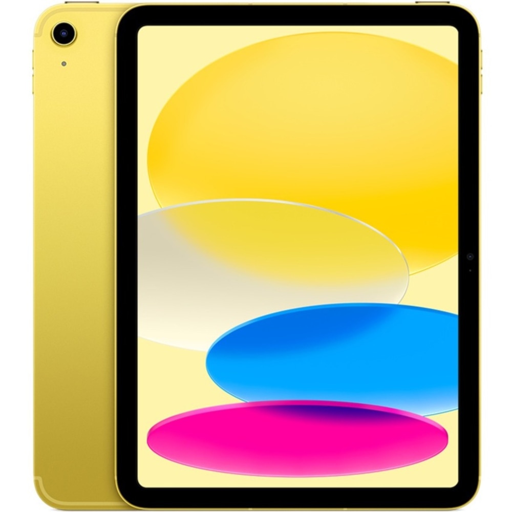 Apple iPad Tablet, 10.9in Touch Screen, 4GB Memory, 64GB Storage, 5G, Yellow MPN:MQ6L3LL/A
