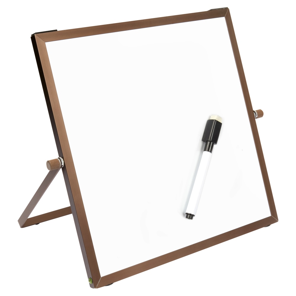 Office Depot Brand Magnetic Table-Top Dry-Erase Board, 10in x 10in, Dark Bronze Aluminum Frame MPN:FM2019RD02