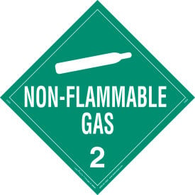 LabelMaster®Z-EZ3 Non-Flammable Gas Placard Worded Removable Vinyl 25/Pack Z-EZ3