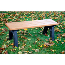 Polly Products Deluxe 4' Flat Bench Cedar Bench/Black Frame ASM-DB4F-01-BK/CD