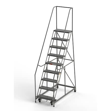 Industrial Rolling Ladder, 9 Steps, 24