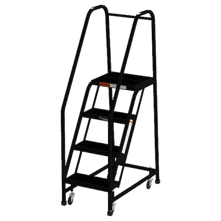 70 in H Steel Rolling Ladder, 4 Steps, 450 lb Load Capacity MPN:CA-F007-BL