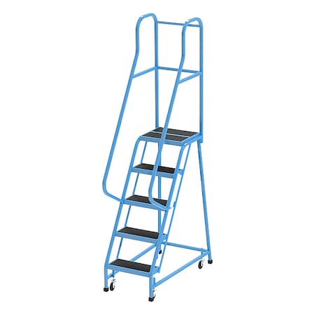 80 in H Steel Rolling Ladder, 5 Steps, 450 lb Load Capacity MPN:CA-F008-B
