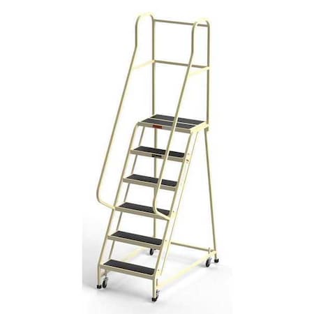 7.5 ft H Steel Rolling Ladder, 6 Steps, 450 lb Load Capacity MPN:CA-F009