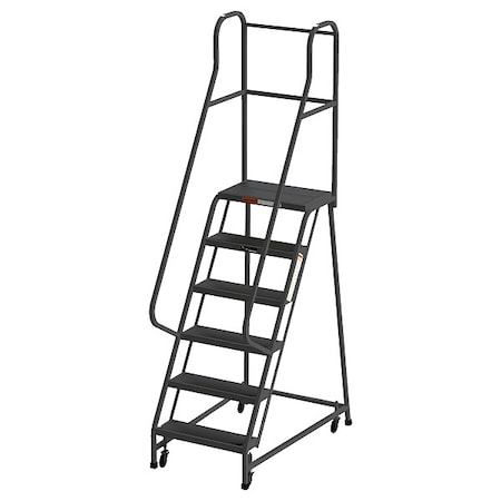 7.5 ft H Steel Rolling Ladder, 6 Steps, 450 lb Load Capacity MPN:CA-F009-G