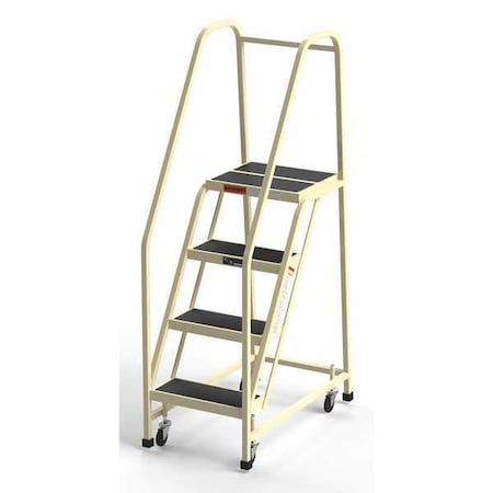 64 in H Steel Rolling Ladder, 4 Steps, 450 lb Load Capacity MPN:F007