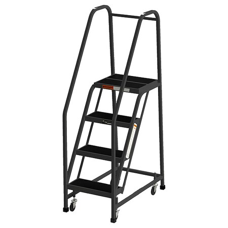 64 in H Steel Rolling Ladder, 4 Steps, 450 lb Load Capacity MPN:F007-G