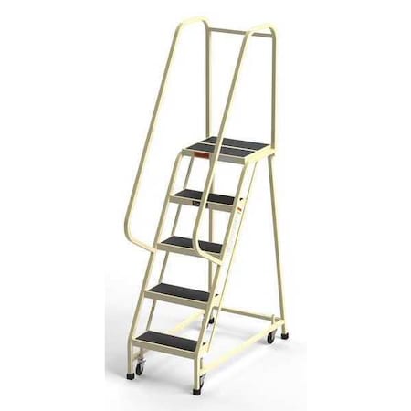 80 in H Steel Rolling Ladder, 5 Steps, 450 lb Load Capacity MPN:F008