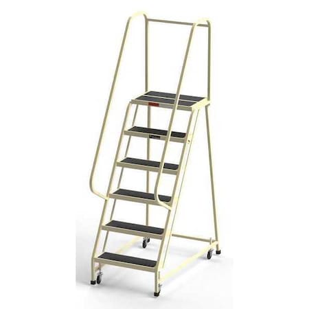 7.5 ft H Steel Rolling Ladder, 6 Steps, 450 lb Load Capacity MPN:F009
