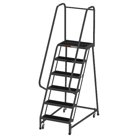 7.5 ft H Steel Rolling Ladder, 6 Steps, 450 lb Load Capacity MPN:F009-G
