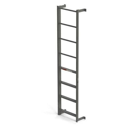 Fixed Dock Ladder, Side Step, 4 Steps, 8 Rungs, Overall Length 7'6