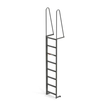 Fixed Dock Ladder, Walk Through, 8 Steps, Top Step Height 7'6