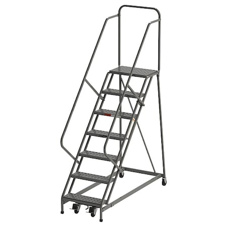 106 in H Steel Rolling Ladder, 7 Steps, 450 lb Load Capacity MPN:Z027