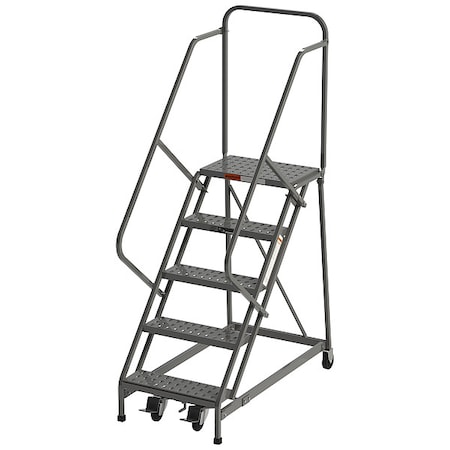 86 in H Steel Rolling Ladder, 5 Steps, 450 lb Load Capacity MPN:Z034