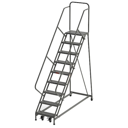 126 in H Steel Rolling Ladder, 9 Steps, 450 lb Load Capacity MPN:Z056