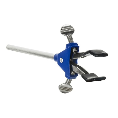 Dual Adjustment Lab Clamp on Rod, 2-Prong, Vinyl Coated, 2.75