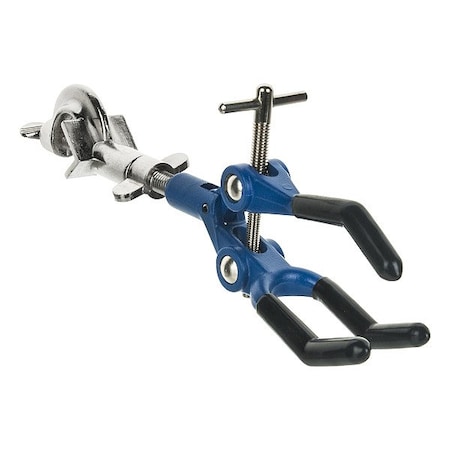 Lab Clamp w/Boss Head, 3 Finger, Vinyl Coated, 3.7