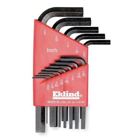 13 Piece SAE L-Shape Hex Key Set, 10113 MPN:10113