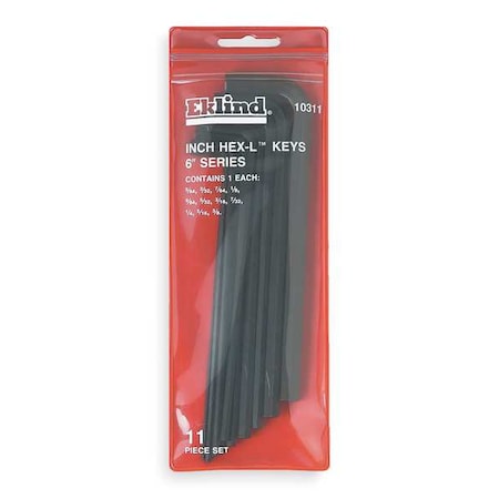 11 Piece SAE L-Shape Hex Key Set, 10311 MPN:10311
