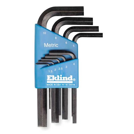 9 Piece Metric L-Shape Hex Key Set, 11509 MPN:11509