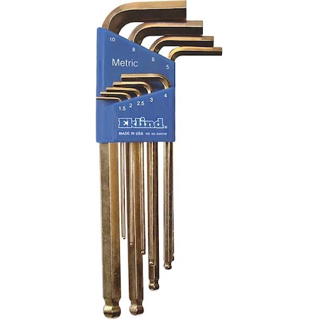 9 Piece Metric L-Shape Hex Key Set, 13809 MPN:13809