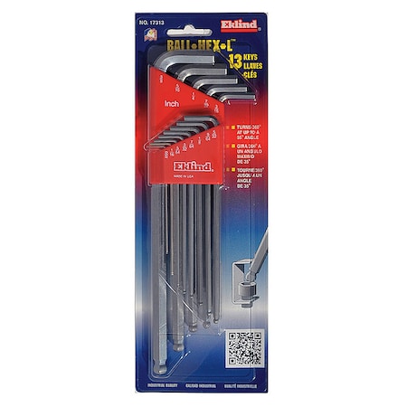 13 Piece SAE L-Shape Hex Key Set, 17313 MPN:17313