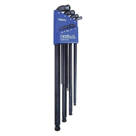 9 Piece Metric L-Shape Hex Key Set, 17609 MPN:17609