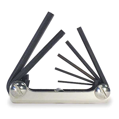 7 Piece Metric Fold-Up Hex Key Set, 21172 MPN:21172