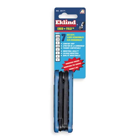 7 Piece Metric Fold-Up Hex Key Set, 25171 MPN:25171