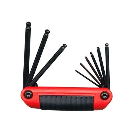9 Piece SAE Fold-Up Hex Key Set, 25919 MPN:25919