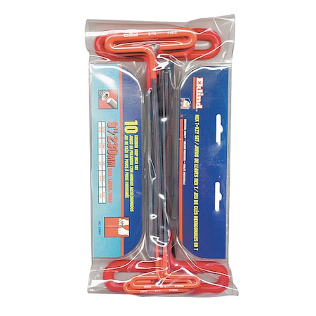 10 Piece SAE T-Shape Hex Key Set, 53610 MPN:53610