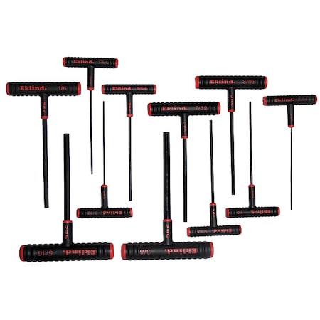 11 Piece SAE T-Shape Hex Key Set, 60611 MPN:60611