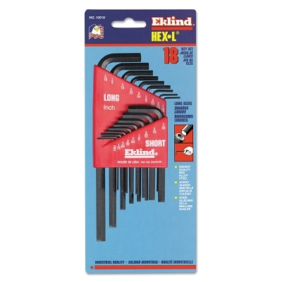 18PC. Inch L-Wrench Hexkey Set COMB. Short MPN:10018