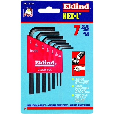 7PC. Inch L-Wrench Hex Key Set Short Arm MPN:10107