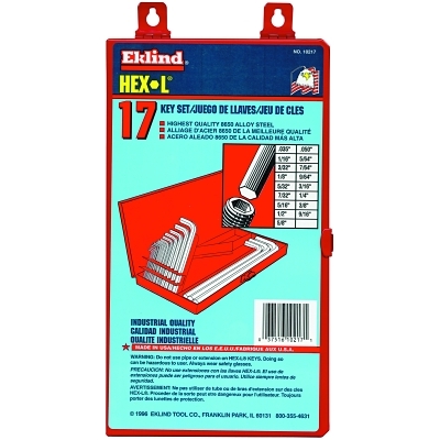 17 Piece Long Series Hex-L Key Set In Metal Box MPN:10217