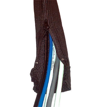 Braided Cable Sleeve, 1-1/4 in Inside Dia., 10 ft, Polyester, Black MPN:BS-ZIPPER-125-10-BK