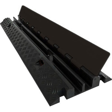Cable Protector, 1.90 in H, 40 in L, 10 in W, 2 Channel, Rubber, Black MPN:CP-RPS-212-BK