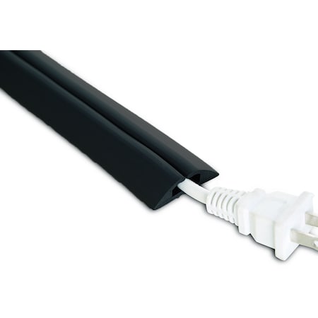 Cable Protector, 7/8 in H, 30 in L, 5-1/4 in W, 1 Channel, Rubber, Black MPN:DO-ED-SM-30-BK