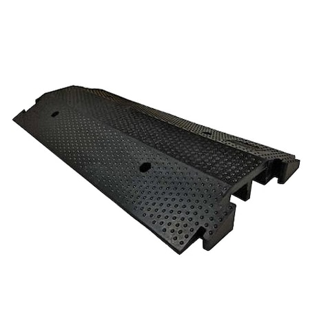 Cable Protector, 3 in H, 36-1/2 in L, 17 in W, 2 Channel, Rubber, Black MPN:DO-ED-XL-BK