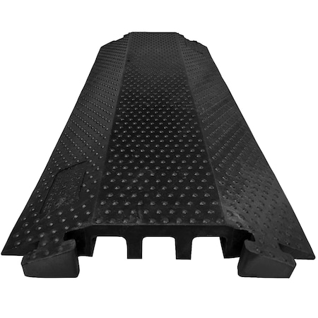 Cable Protector, 2-1/4 in H, 36-1/2 in L, 14-1/2 in W, 3 Channel, Rubber, Black MPN:DO-ED-XL3-BK