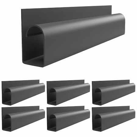 Cover Plate Raceway, SR-ED Series, 2 Channel, 1-1/8 in W, 2 1/4 in H, 16 in L, Black, 6 PK MPN:SR-ED-H-LG-16-6PK-BK