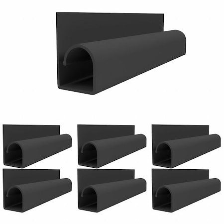 Cover Plate Raceway, SR-ED Series, 2 Channel, 7/8 in W, 1-3/4 in H, 16 in L, Black, 6 PK MPN:SR-ED-H-SM-16-6PK-BK