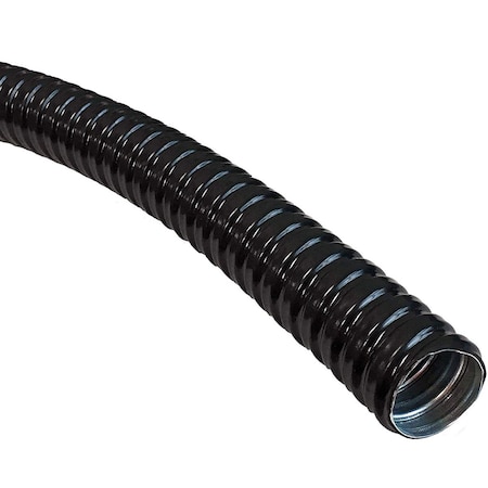Liquid-Tight Flex Metal Conduit, 5/8 in Trade Size, 50 ft, 3-3/8 in Bend, Steel, Black MPN:WL-ED-PSC-0625-50