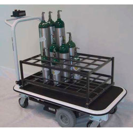 Electro Kinetic Technologies Motorized Medical Cylinder Cart MGC-1772-XL48C 48 Cylinders Coated Rack MGC-1772-XL48C