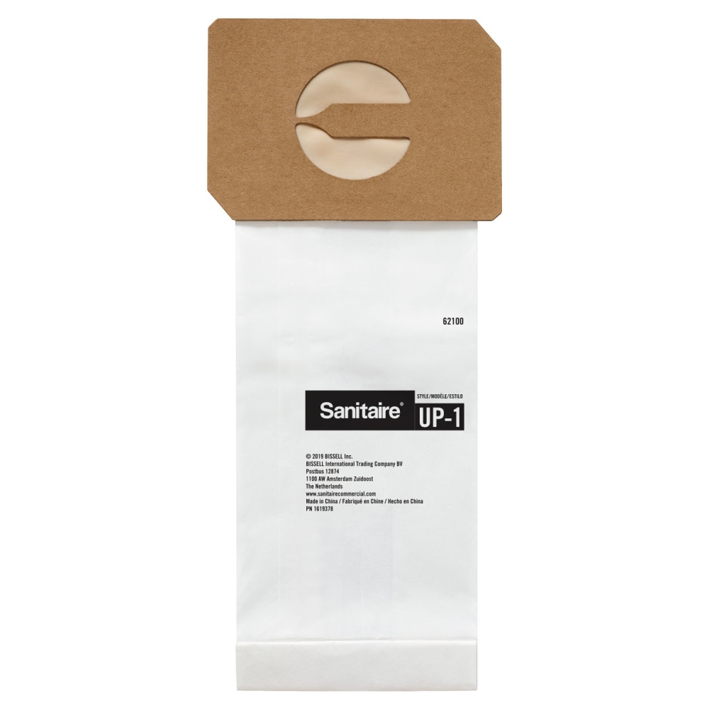 Sanitaire UP-1 Premium Paper Vacuum Bags, 16-Quart, White, Pack Of 5 Bags MPN:62100
