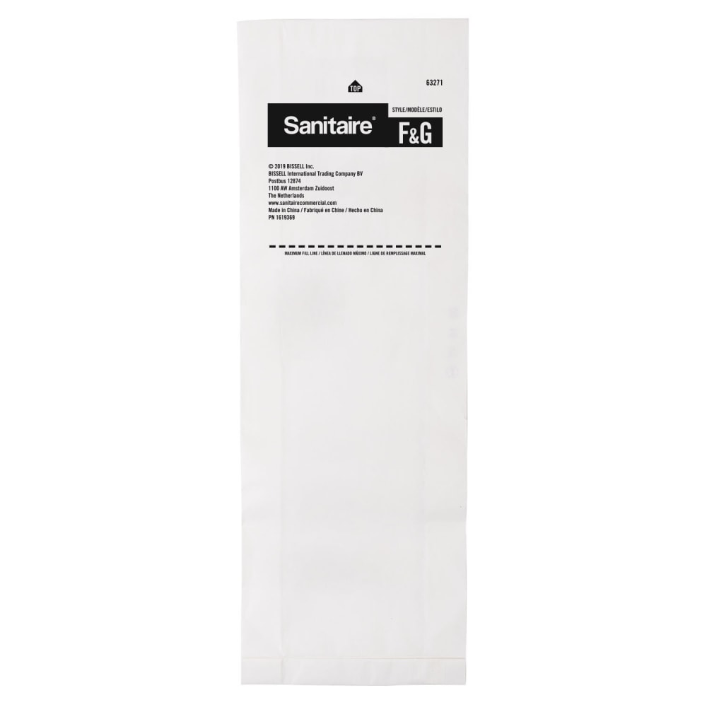 Sanitaire F&G Paper Vacuum Bags, 11-Quart, White, Pack Of 5 Bags MPN:63271