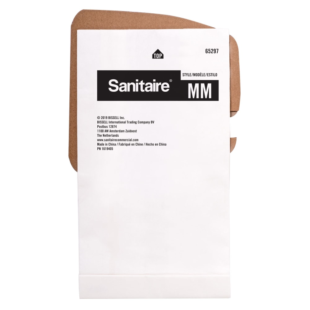 Sanitaire MM Paper Vacuum Bags, 2.6-Quart, White, Pack Of 5 Bags MPN:65297