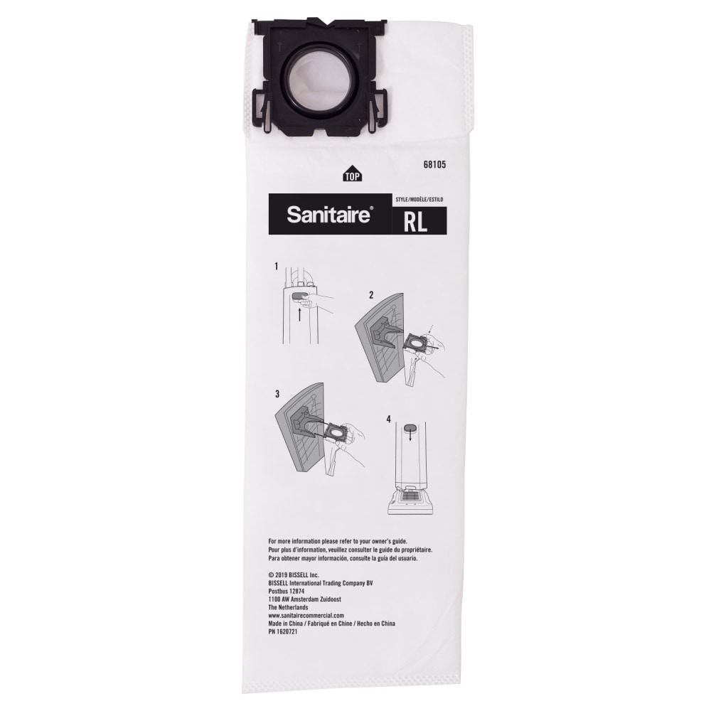 Sanitaire RL Premium Synthetic Vacuum Bags, 4.1-Quart, White, Pack Of 5 Bags MPN:68105