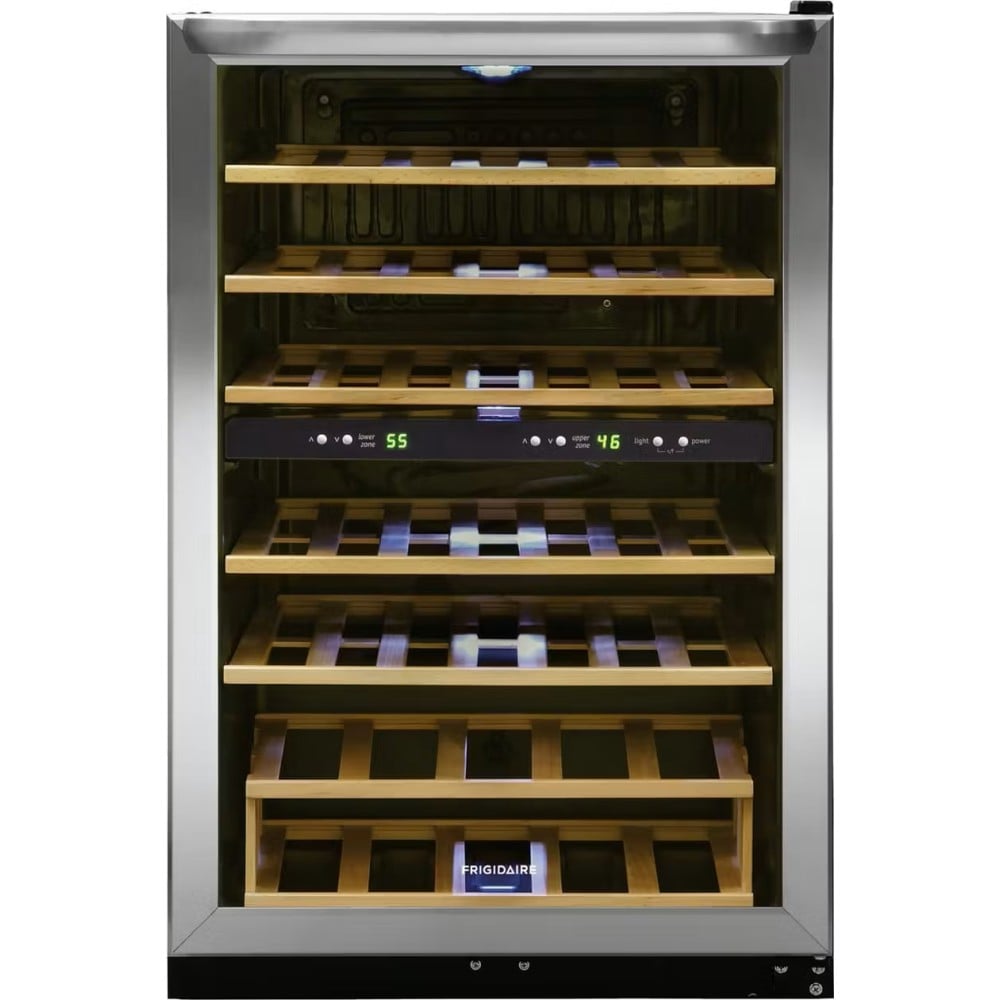 Frigidaire 4.4 Cu. Ft. 2-Zone Wine Cooler Refrigerator, Silver MPN:FRWW4543AS